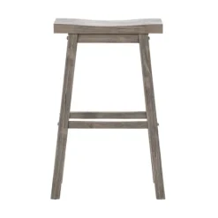Kirkland's Home Wire Brushed Saddle Wood Bar Stool- Bar Stools & Counter Height Stools