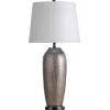 Kirkland's Home Wire-Brushed Silver And Brown Column Table Lamp- Table Lamps