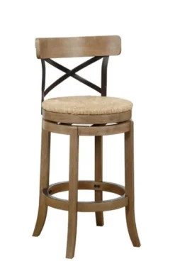 Kirkland's Home Wirebrushed Wheat Woven Swivel Bar Stool- Bar Stools & Counter Height Stools