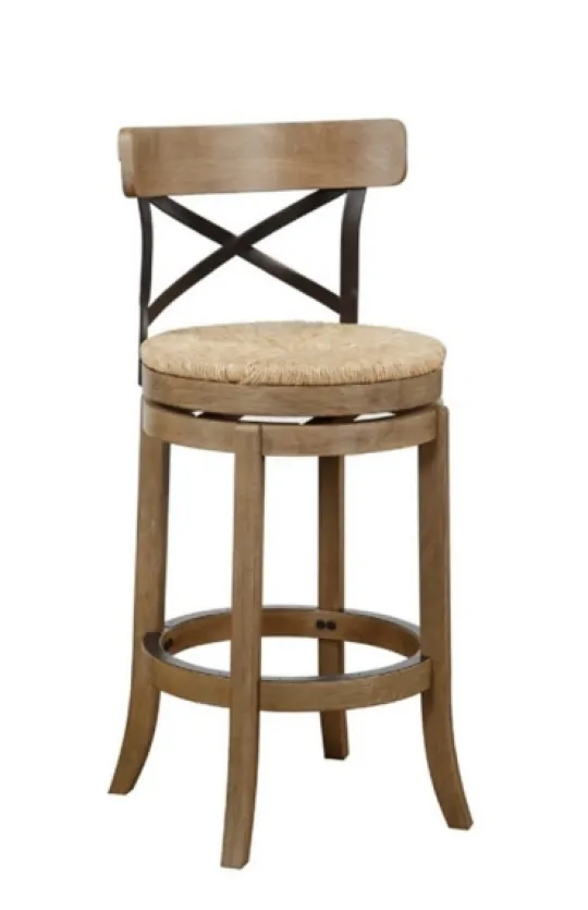 Kirkland's Home Wirebrushed Wheat Woven Swivel Bar Stool- Bar Stools & Counter Height Stools