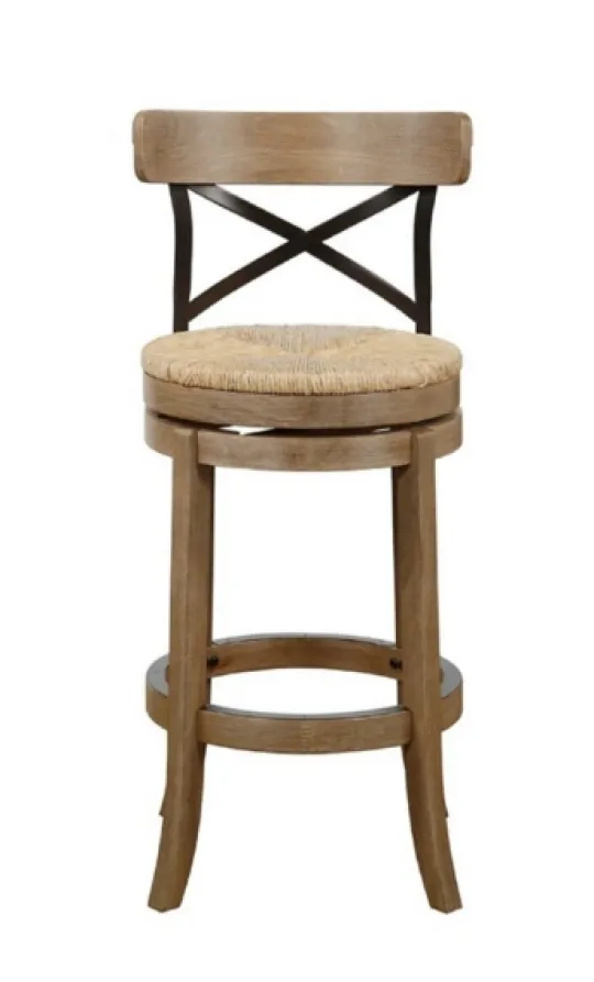 Kirkland's Home Wirebrushed Wheat Woven Swivel Bar Stool- Bar Stools & Counter Height Stools