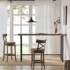 Kirkland's Home Wirebrushed Wheat Woven Swivel Bar Stool- Bar Stools & Counter Height Stools