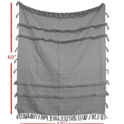 Kirkland's Home With Fringe Rayon Throw Blanket- Blankets & Throws