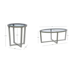 Kirkland's Home Wood & Glass Top 3-Pc. Table Set- Coffee Tables