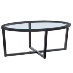 Kirkland's Home Wood & Glass Top 3-Pc. Table Set- Coffee Tables