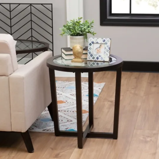 Kirkland's Home Wood & Glass Top 3-Pc. Table Set- Coffee Tables