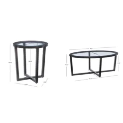 Kirkland's Home Wood & Glass Top 3-Pc. Table Set- Coffee Tables