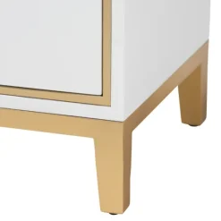 Kirkland's Home Wood & Gold Accent 2-Drawer Nightstand- Nightstands