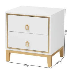 Kirkland's Home Wood & Gold Accent 2-Drawer Nightstand- Nightstands