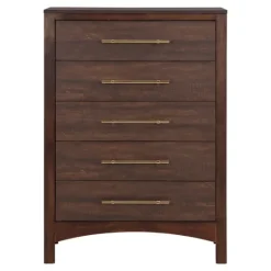 Kirkland's Home Wood & Gold Hardware 5-Drawer Chest- Dressers & Chests