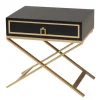 Kirkland's Home Wood & Gold X-Base Nightstand- Nightstands