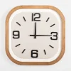 Kirkland's Home Wood & Linen Rounded Edge Wall Clock- Clocks