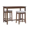 Kirkland's Home Wood & Upholstered Stools 3-Pc. Dining Set- Dining Tables