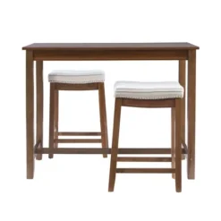 Kirkland's Home Wood & Upholstered Stools 3-Pc. Dining Set- Dining Tables