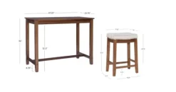 Kirkland's Home Wood & Upholstered Stools 3-Pc. Dining Set- Dining Tables