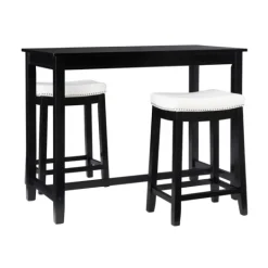 Kirkland's Home Wood & Upholstered Stools 3-Pc. Dining Set- Dining Tables