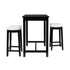 Kirkland's Home Wood & Upholstered Stools 3-Pc. Dining Set- Dining Tables