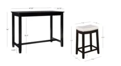 Kirkland's Home Wood & Upholstered Stools 3-Pc. Dining Set- Dining Tables