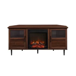 Kirkland's Home Wood Alcove Doors Led Fireplace Media Cabinet- Tv Stands & Media Consoles