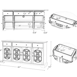 Kirkland's Home Wood And Glass 4-Door Media Cabinet- Tv Stands & Media Consoles