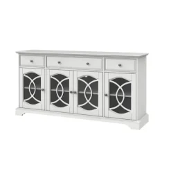 Kirkland's Home Wood And Glass 4-Door Media Cabinet- Tv Stands & Media Consoles