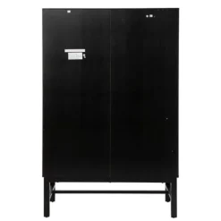 Kirkland's Home Wood And Glass 8-Shelf Cabinet- Cabinets & Sideboards