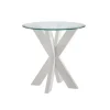 Kirkland's Home Wood And Glass Top X-Base Accent Table- Accent & End Tables