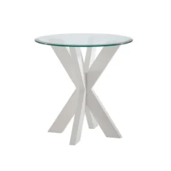 Kirkland's Home Wood And Glass Top X-Base Accent Table- Accent & End Tables