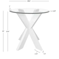 Kirkland's Home Wood And Glass Top X-Base Accent Table- Accent & End Tables