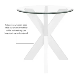 Kirkland's Home Wood And Glass Top X-Base Accent Table- Accent & End Tables