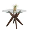 Kirkland's Home Wood And Glass X-Base Dining Table- Dining Tables