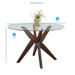 Kirkland's Home Wood And Glass X-Base Dining Table- Dining Tables