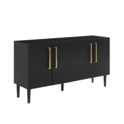 Kirkland's Home Wood And Gold 4-Door Cabinet- Cabinets & Sideboards