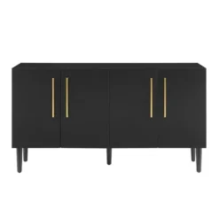 Kirkland's Home Wood And Gold 4-Door Cabinet- Cabinets & Sideboards