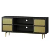Kirkland's Home Wood And Gold Paneled 2-Door Tv Stand- Tv Stands & Media Consoles