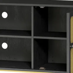 Kirkland's Home Wood And Gold Paneled 2-Door Tv Stand- Tv Stands & Media Consoles
