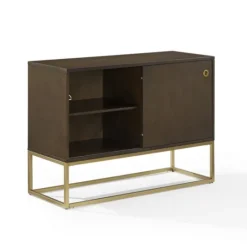 Kirkland's Home Wood And Gold Record Storage Media Cabinet- Tv Stands & Media Consoles