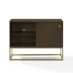 Kirkland's Home Wood And Gold Record Storage Media Cabinet- Tv Stands & Media Consoles