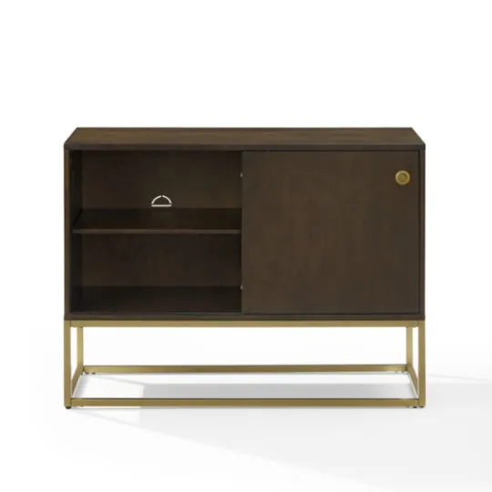 Kirkland's Home Wood And Gold Record Storage Media Cabinet- Tv Stands & Media Consoles
