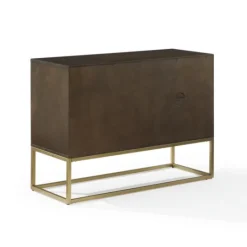 Kirkland's Home Wood And Gold Record Storage Media Cabinet- Tv Stands & Media Consoles