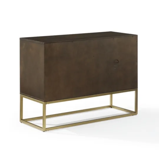 Kirkland's Home Wood And Gold Record Storage Media Cabinet- Tv Stands & Media Consoles