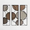 Kirkland's Home Wood And Metal Circle Panel Wall Plaques, Set Of 3- Wall Plaques