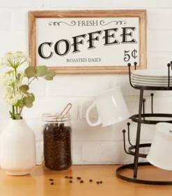 Kirkland's Home Wood And Metal Coffee Framed Plaque- Wall Quotes & Signs