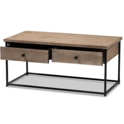 Kirkland's Home Wood And Metal 2-Drawer Coffee Table- Coffee Tables