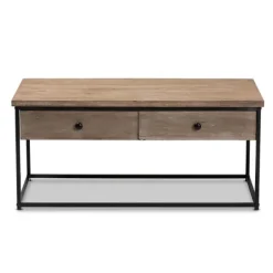Kirkland's Home Wood And Metal 2-Drawer Coffee Table- Coffee Tables