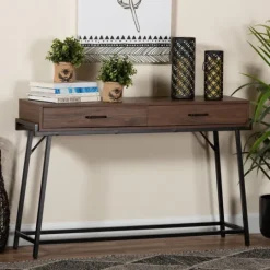 Kirkland's Home Wood And Metal 2-Drawer Console Table- Console Tables