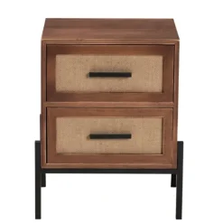 Kirkland's Home Wood And Metal 2-Drawer Nightstand- Nightstands