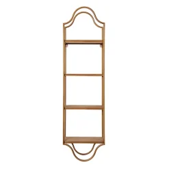 Kirkland's Home Wood And Metal Gold Wall Shelf- Shelves