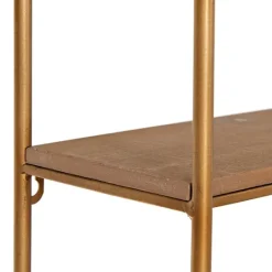 Kirkland's Home Wood And Metal Gold Wall Shelf- Shelves