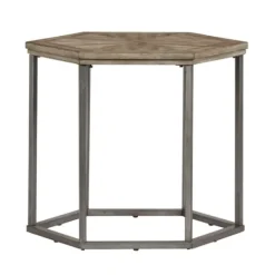 Kirkland's Home Wood And Metal Hexagon Accent Table- Accent & End Tables